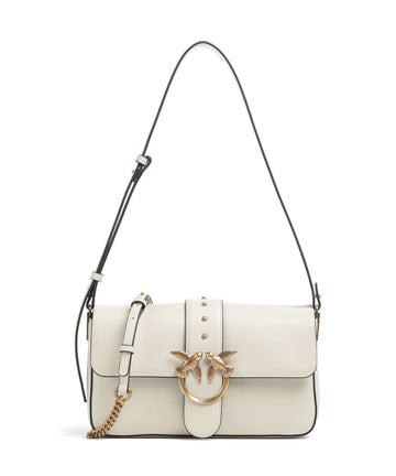 Pinko Love One Classic Slouchy Torba na ramię bianco seta/antique gold