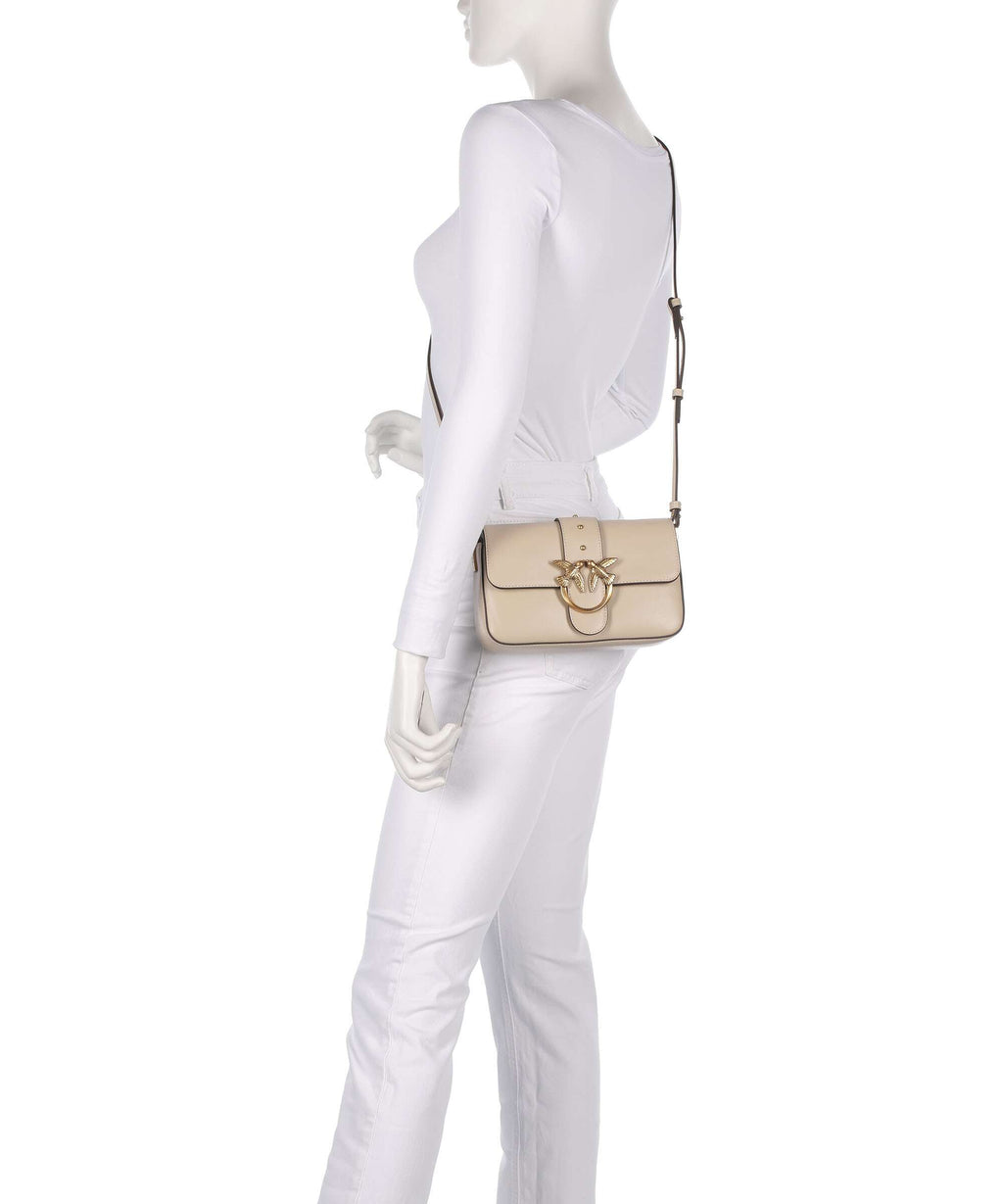 Pinko Love One Mini Slouchy Shoulder bag beige/grigio fumo/antique gold