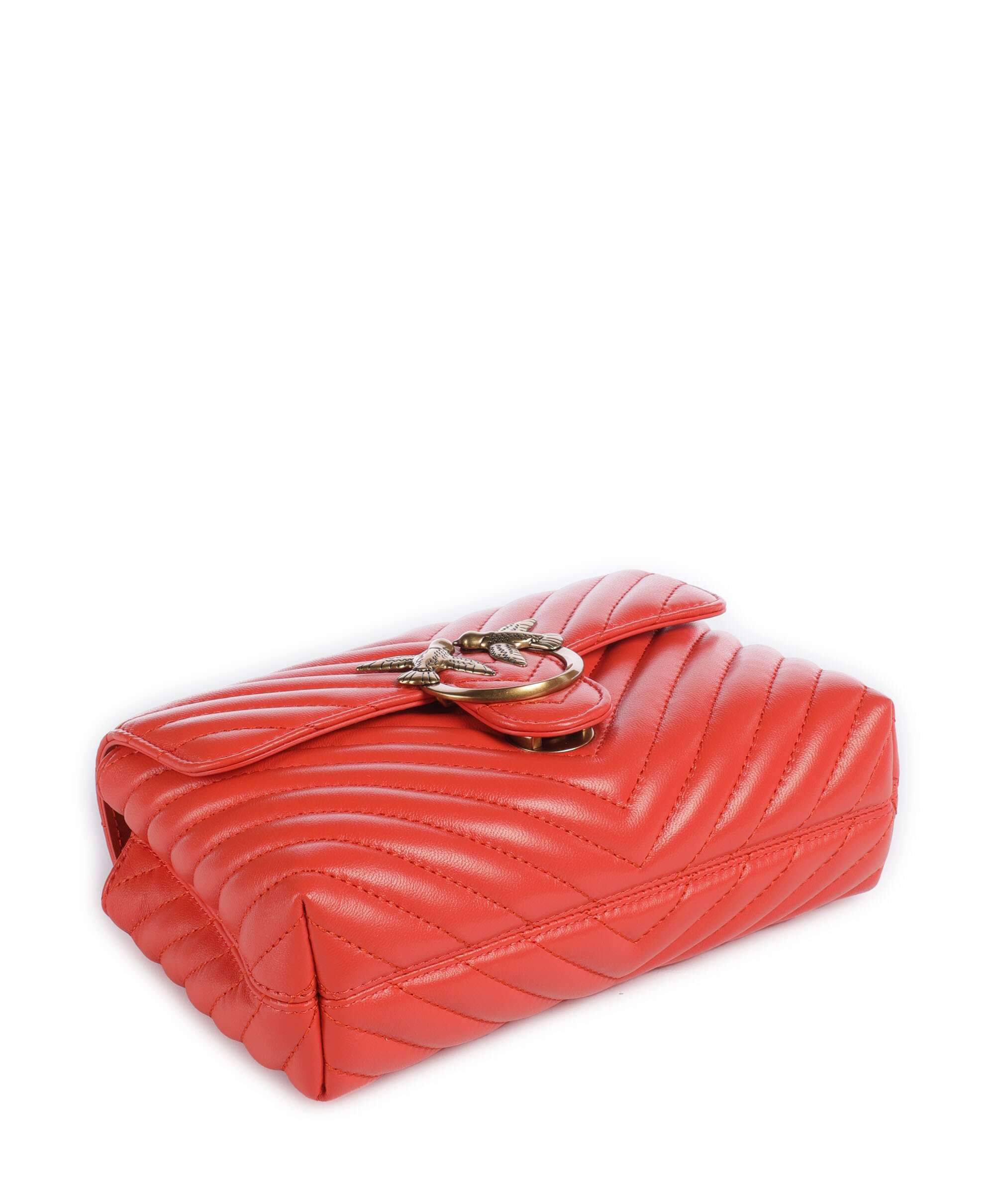 Pinko Love Lady Puff Mini Handbag rosso mandarino/antique gold