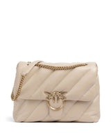 Pinko Love Puff Big Torba na ramię beige/grigio fumo/antique gold