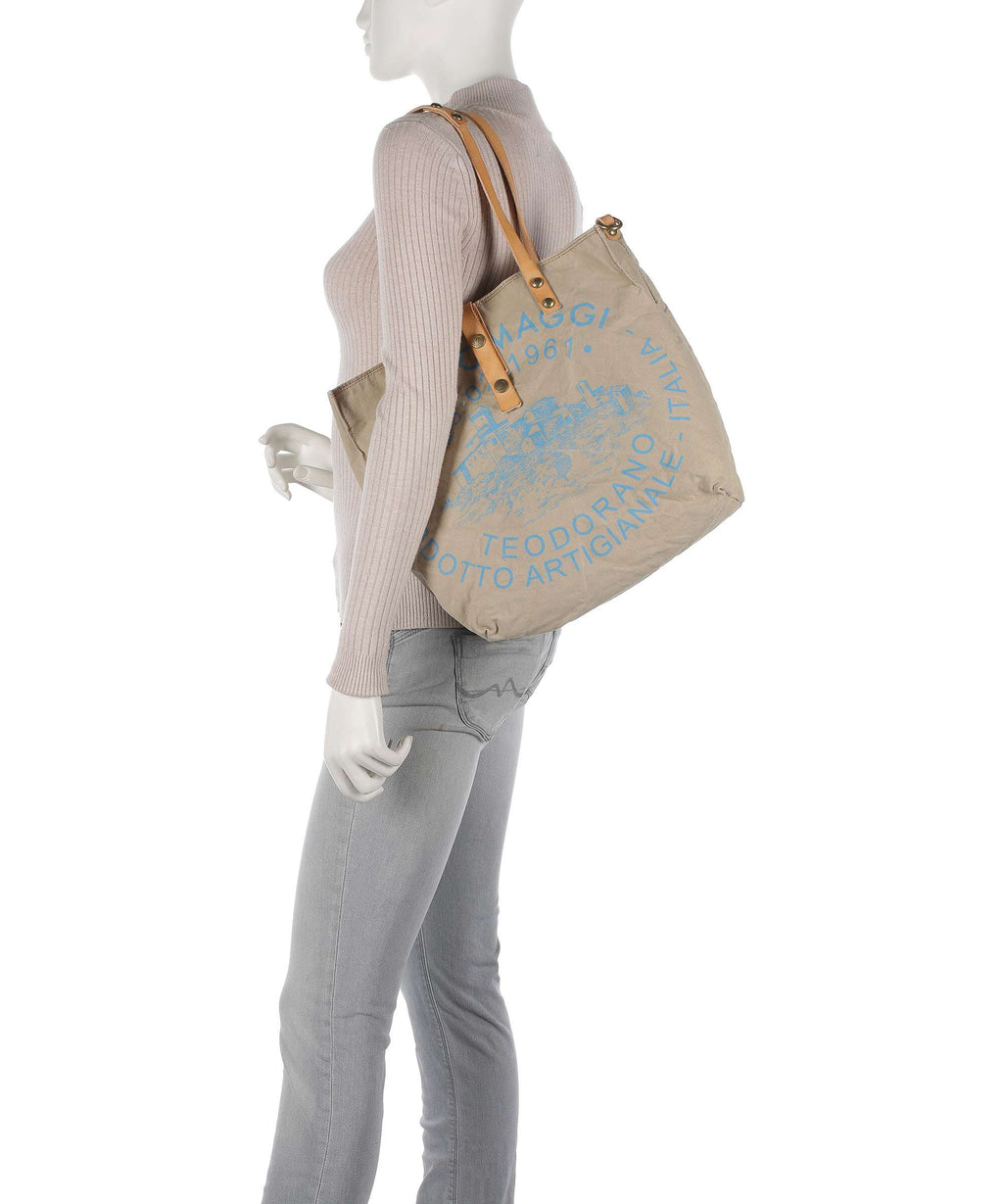 Campomaggi Tote bag beige/naturale/ceruleo