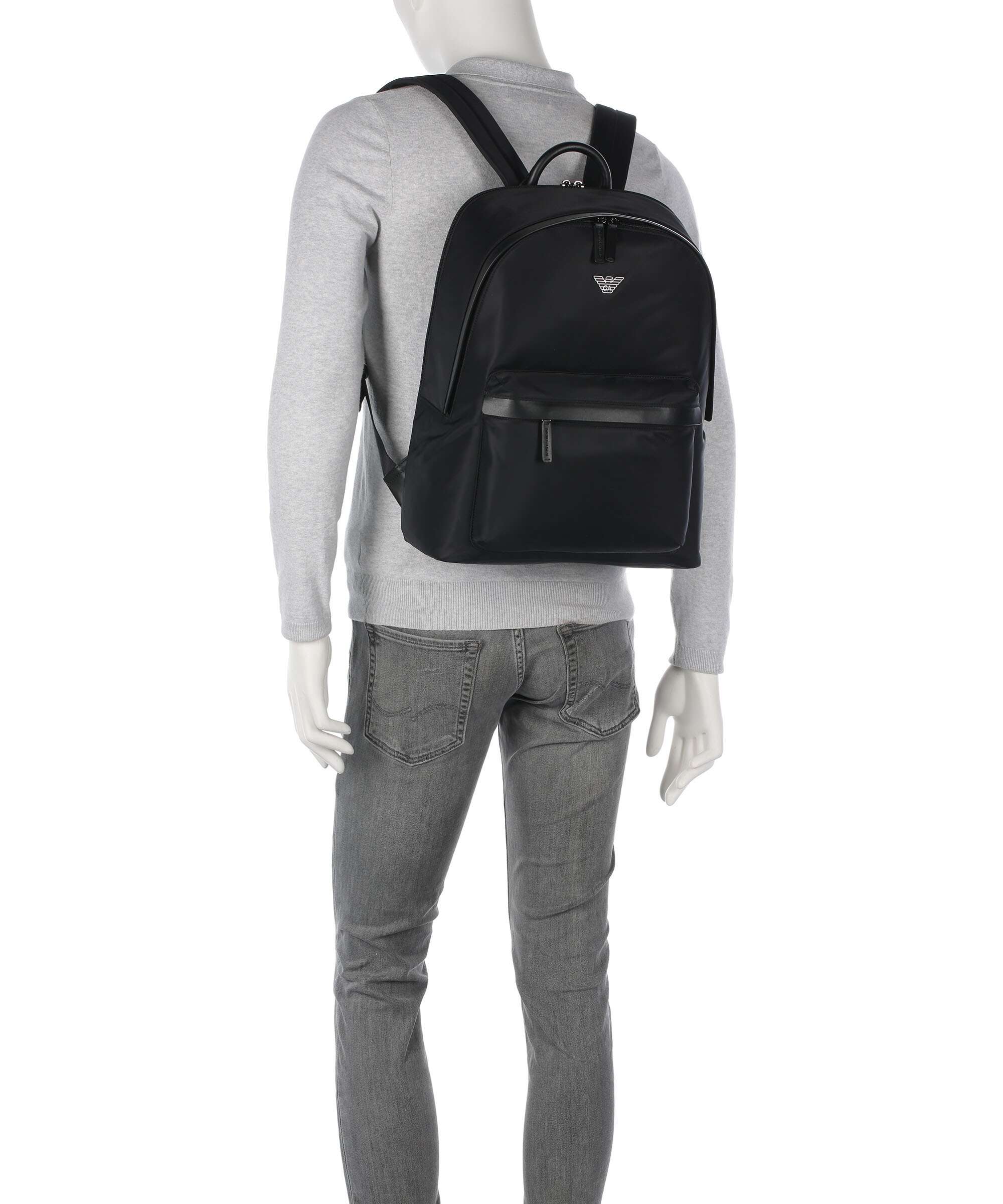 Emporio Armani Recycled Nylon Backpack black beauty