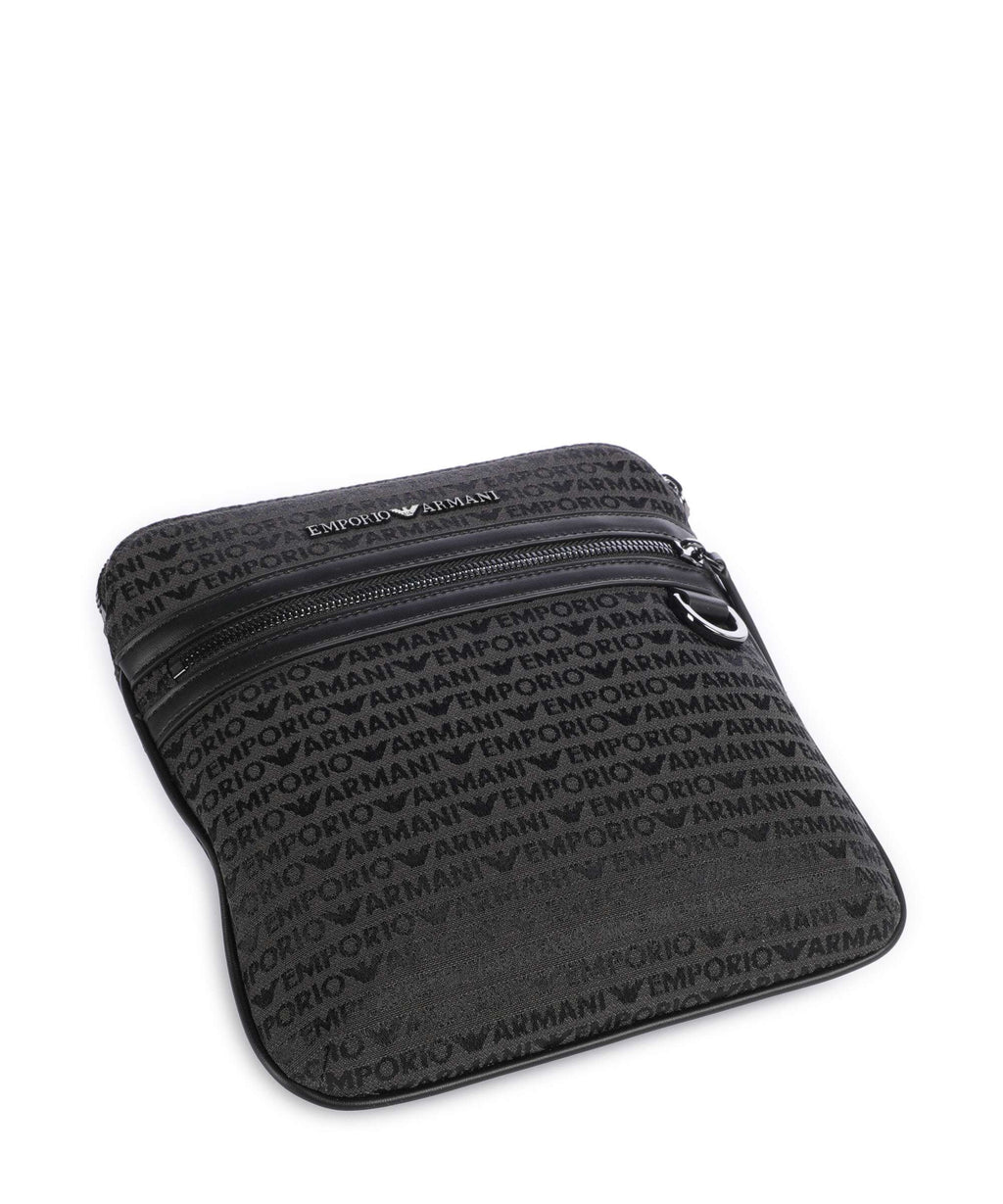 Emporio Armani Logo Jacquard Crossbody bag bristol black