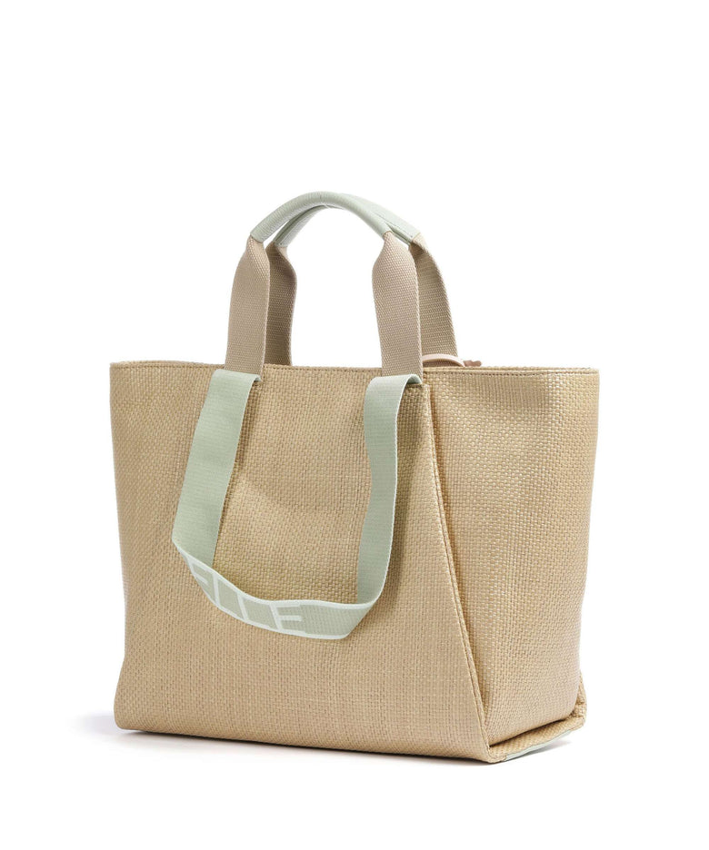 Coccinelle Never Without Bag Straw Signature Tote bag natural/celadon green