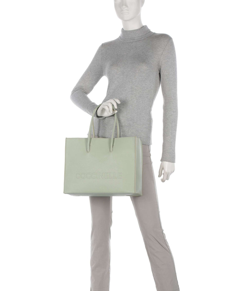 Coccinelle Myrtha Maxi Logo Tote bag celadon green