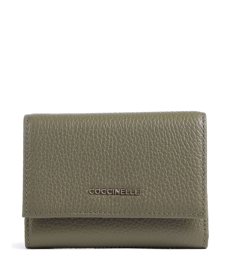 Coccinelle Metallic Soft RFID Wallet laurel green