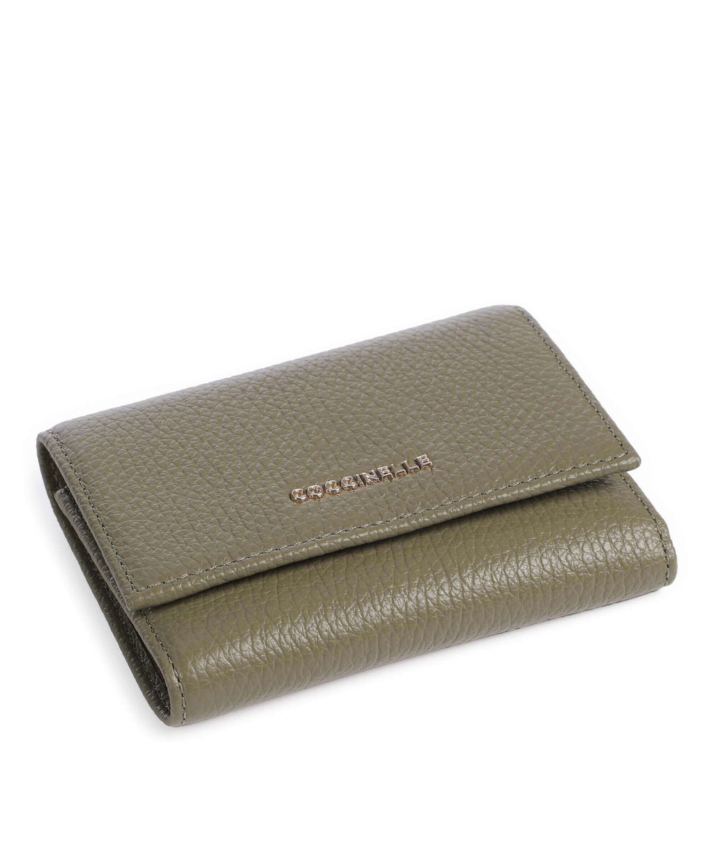 Coccinelle Metallic Soft RFID Wallet laurel green