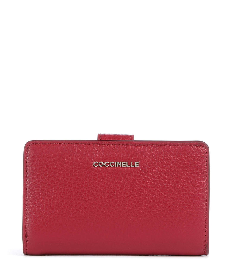 Coccinelle Metallic Soft Wallet sangria