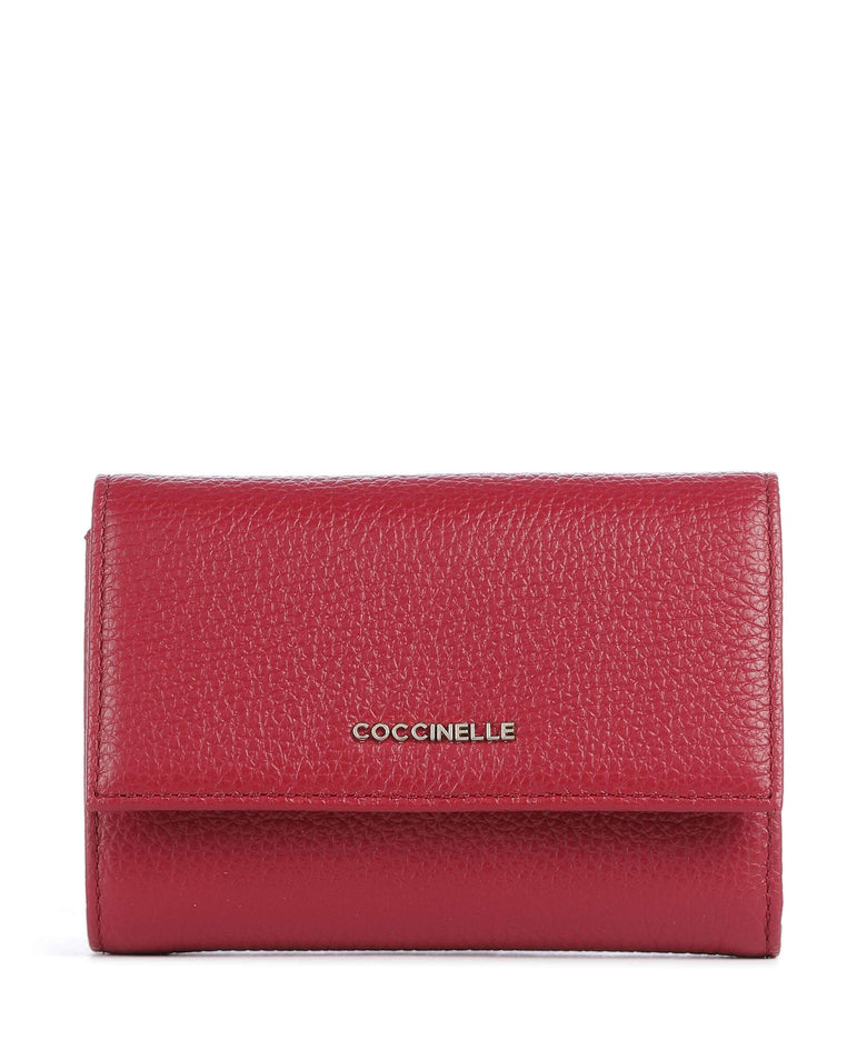 Coccinelle Metallic Soft Wallet sangria