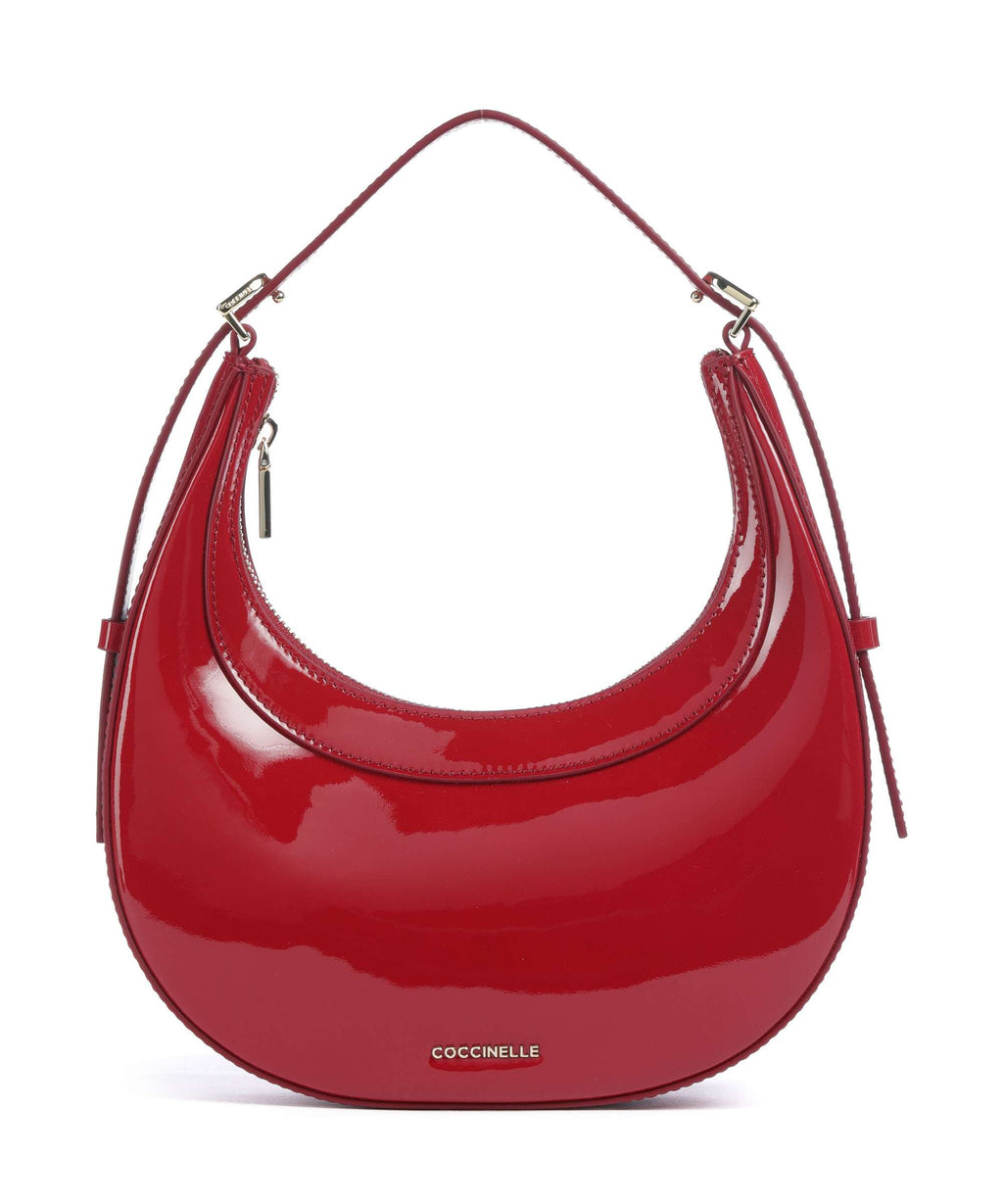 Coccinelle Whisper Patent Shoulder bag sangria