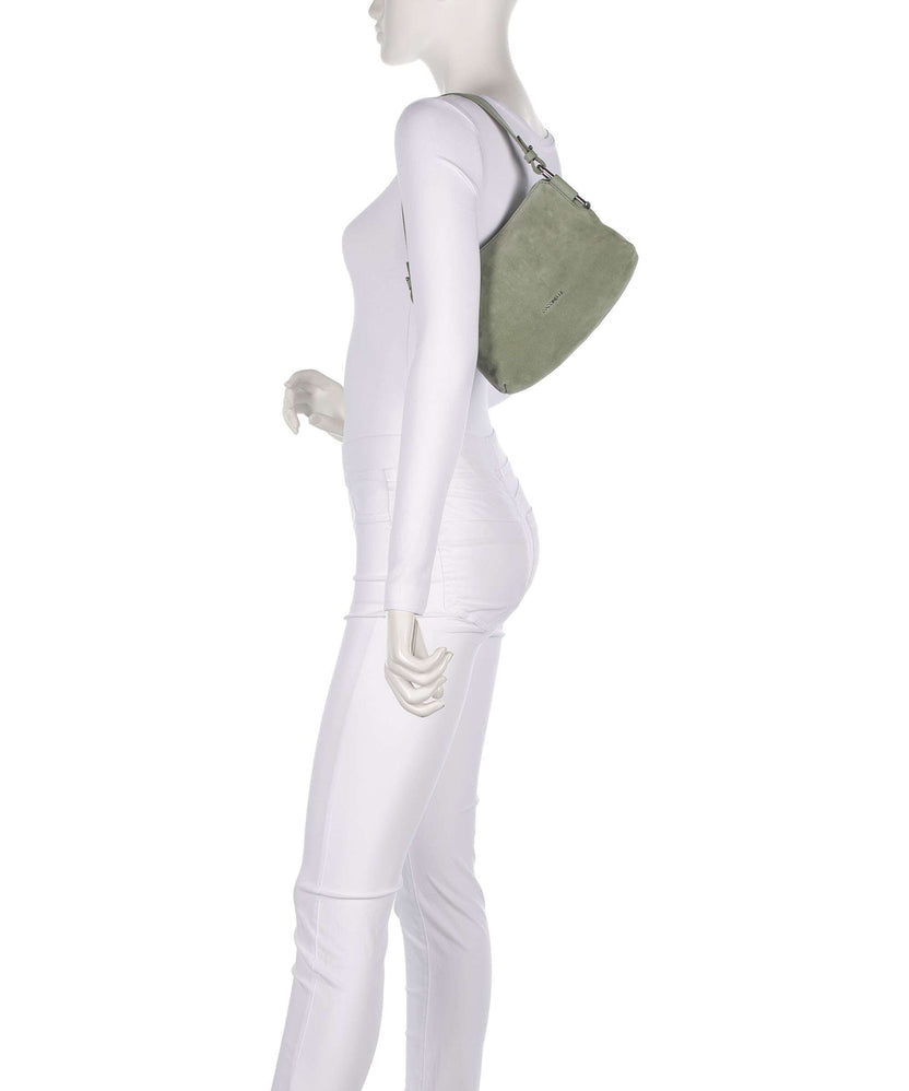 Coccinelle Rebekka Suede Shoulder bag greenery
