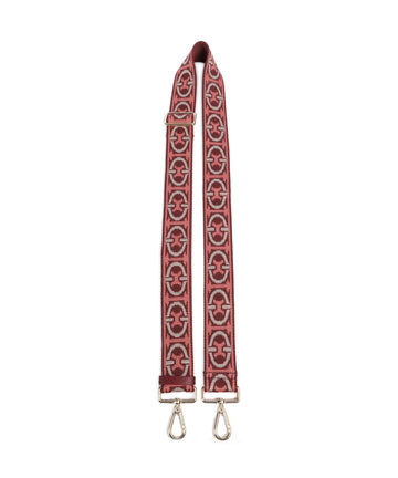 Coccinelle Nastro Monogram Tricolor Pasek do torebki pink/rib