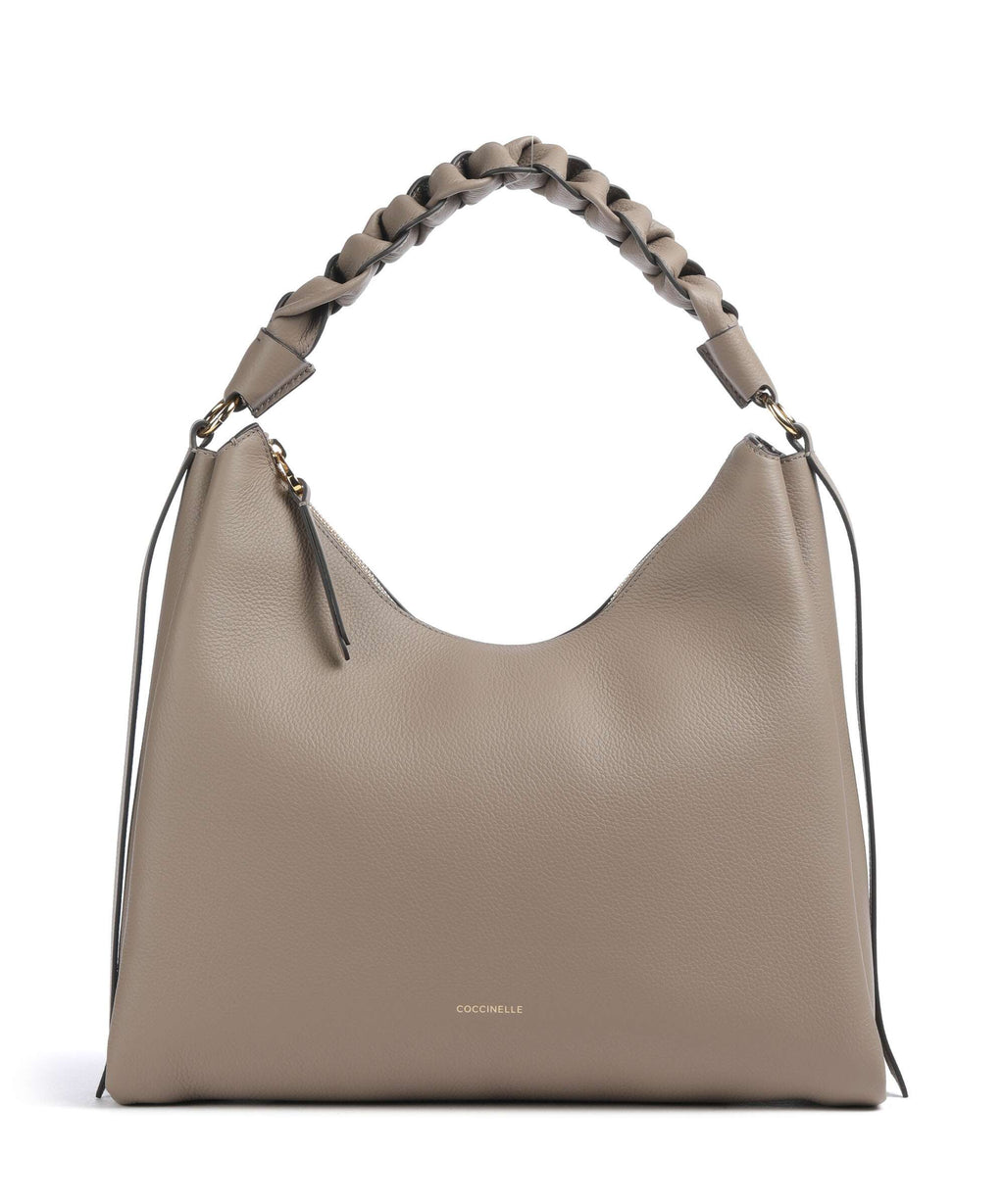 Coccinelle Boheme Grana Double Hobo bag warm taupe/rosette