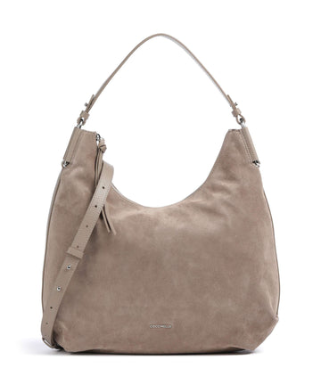Coccinelle Rebekka Suede Torebka worek warm taupe
