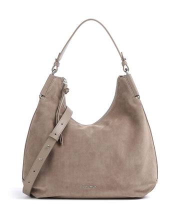 Coccinelle Rebekka Suede Torebka worek warm taupe