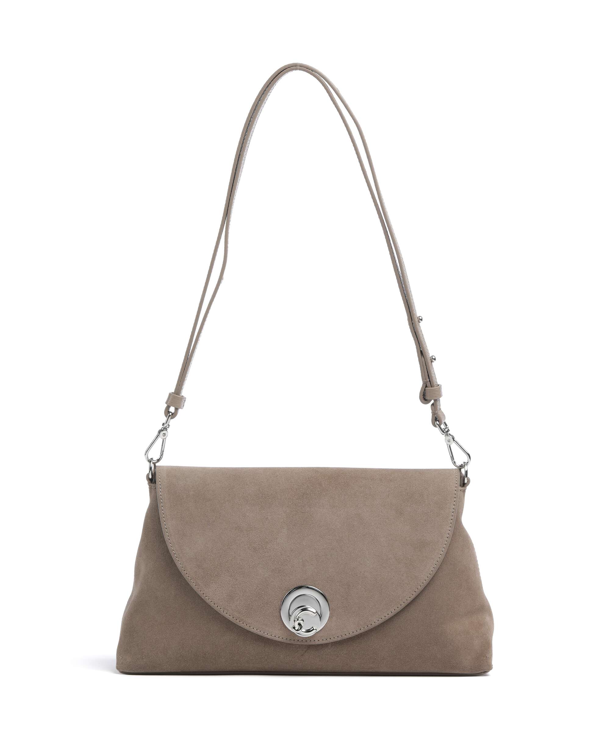 Coccinelle Nikla Suede Shoulder bag warm taupe