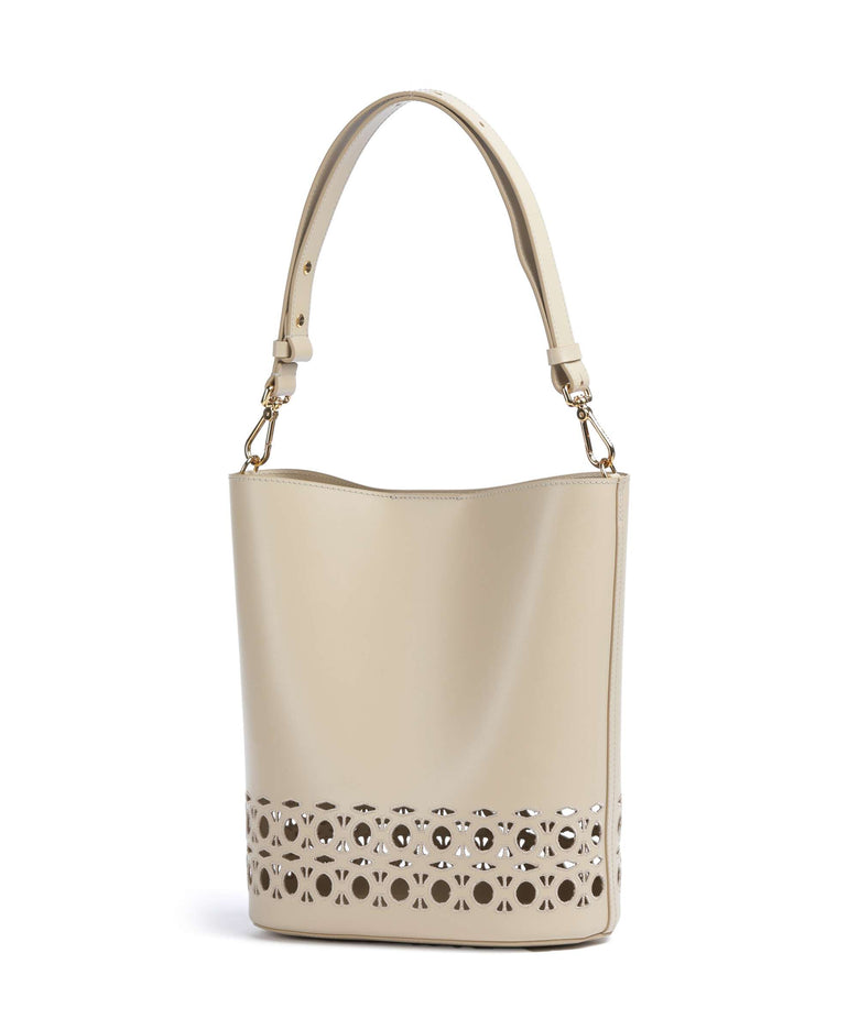 Coccinelle Nikla Monogram Sangallo Bucket bag sandshell
