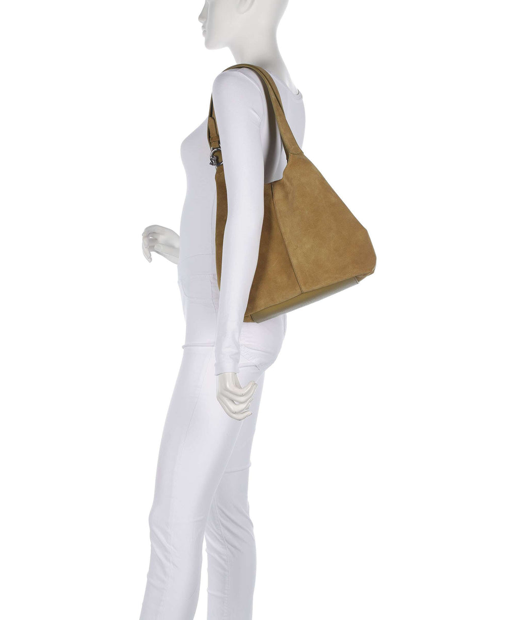 Coccinelle C-Easy Suede Hobo bag seagrass