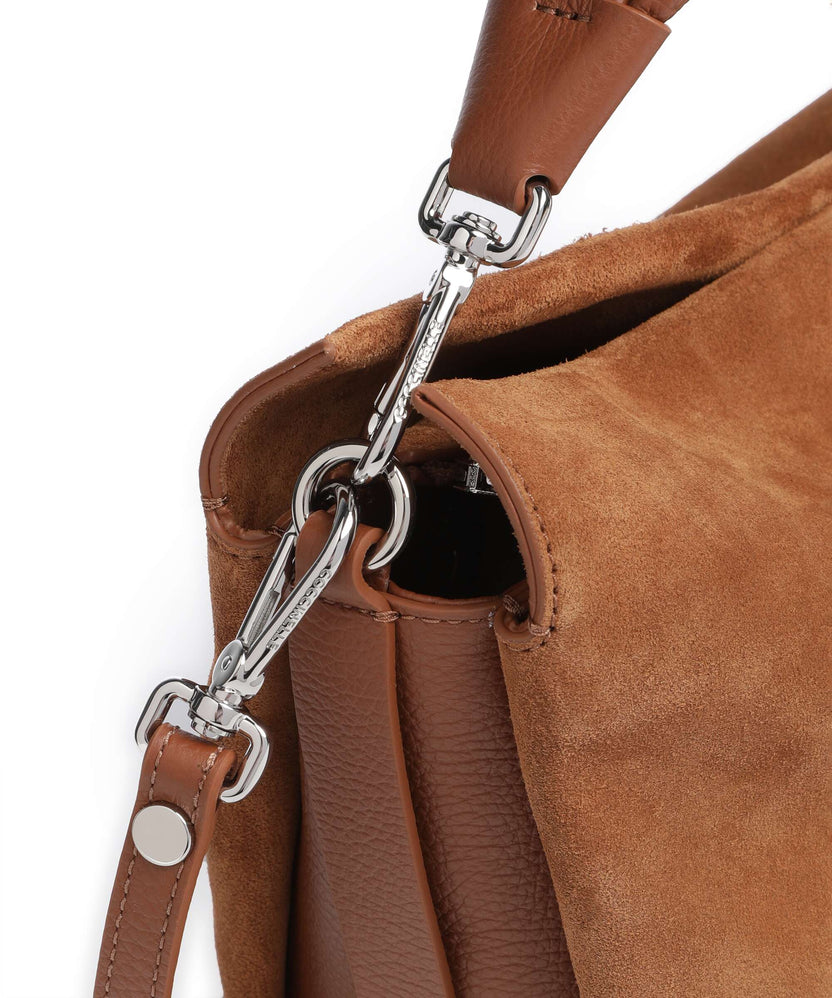 Coccinelle Boheme Suede Hobo bag cognac