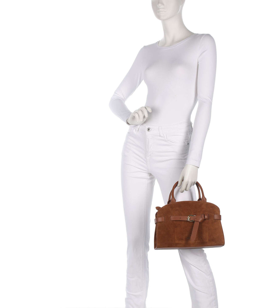 Coccinelle Sabine Suede Handbag cognac