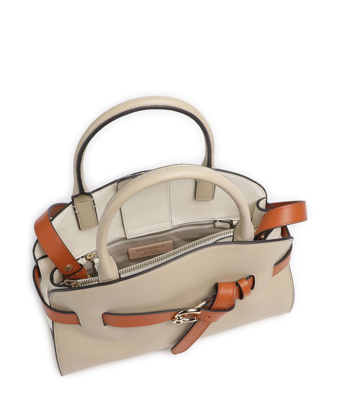 Coccinelle Sabine New Tricolor Handbag sandshell/pearl/crab