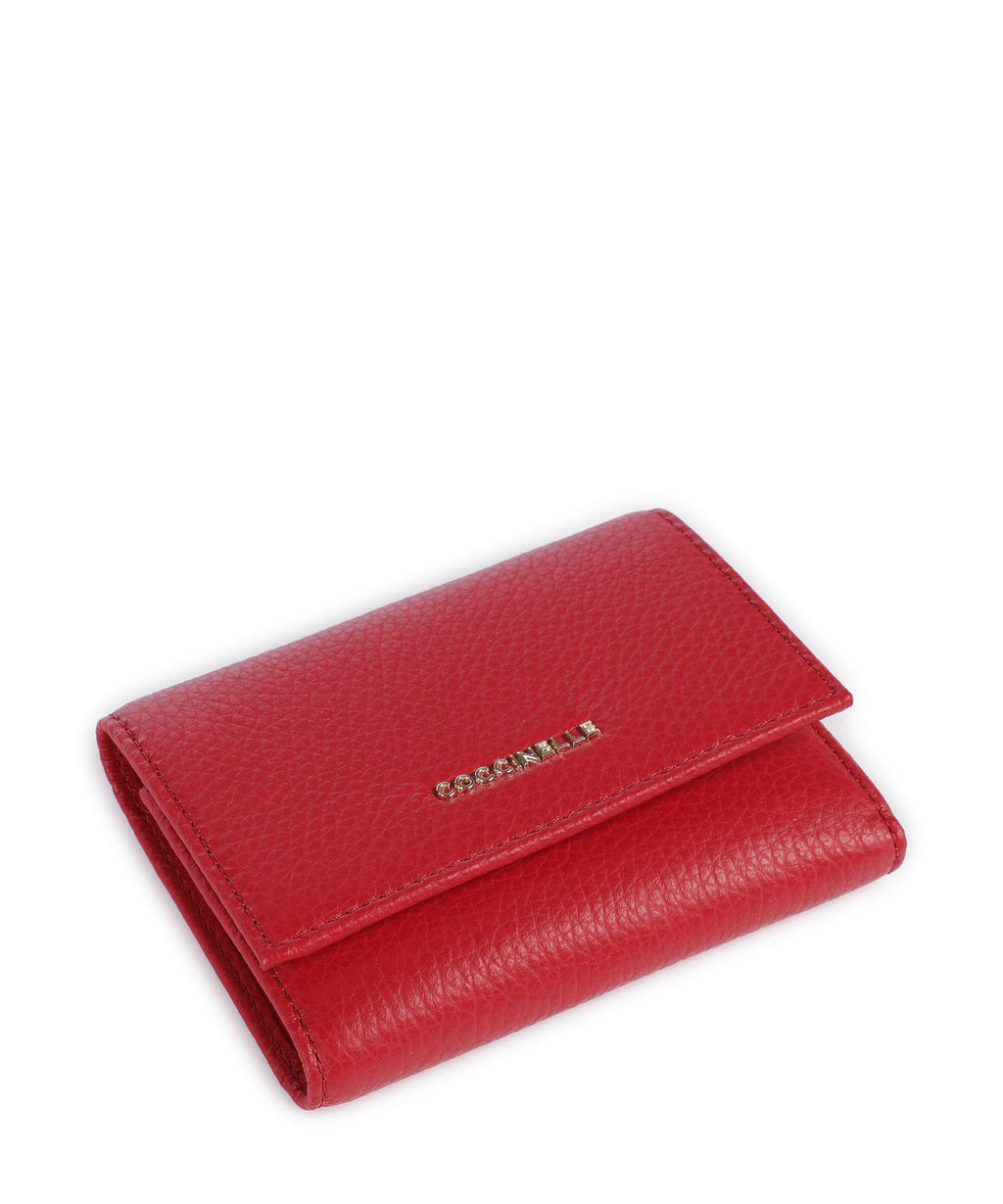 Coccinelle Metallic Soft Wallet scarlet