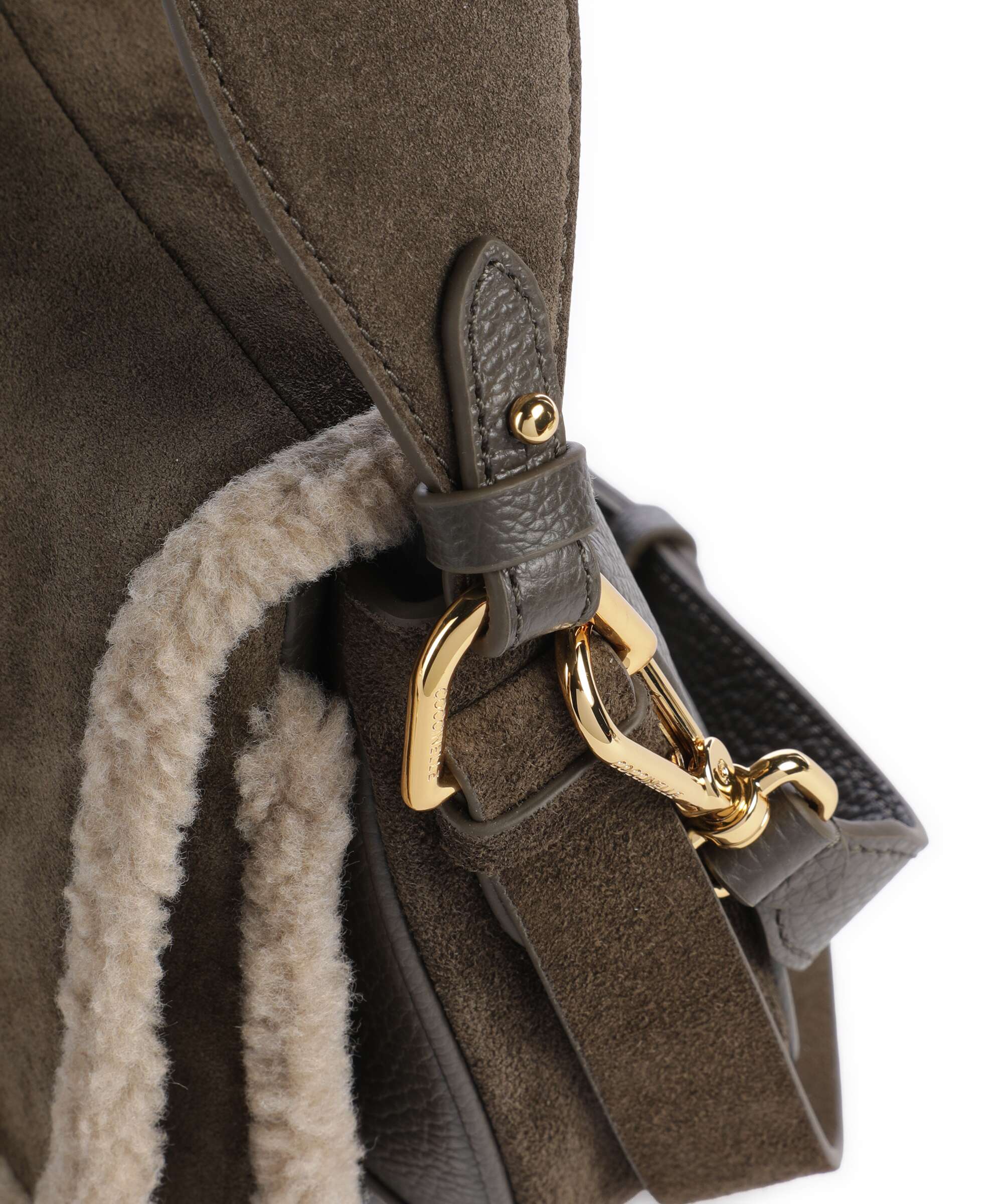 Coccinelle Smash Suede Handbag fango/warm taupe