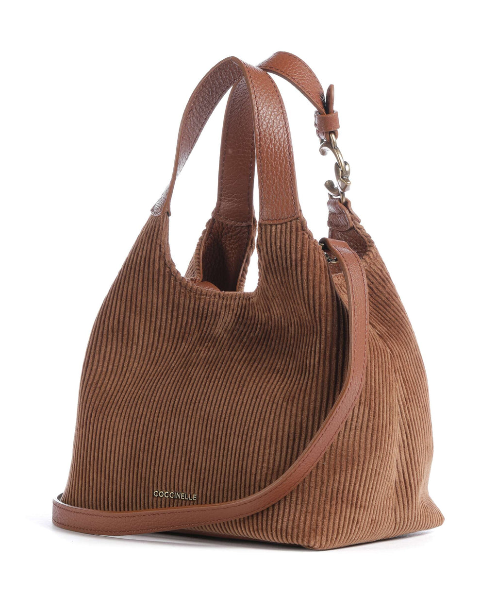 Coccinelle C-Easy Corduroy Handbag cognac