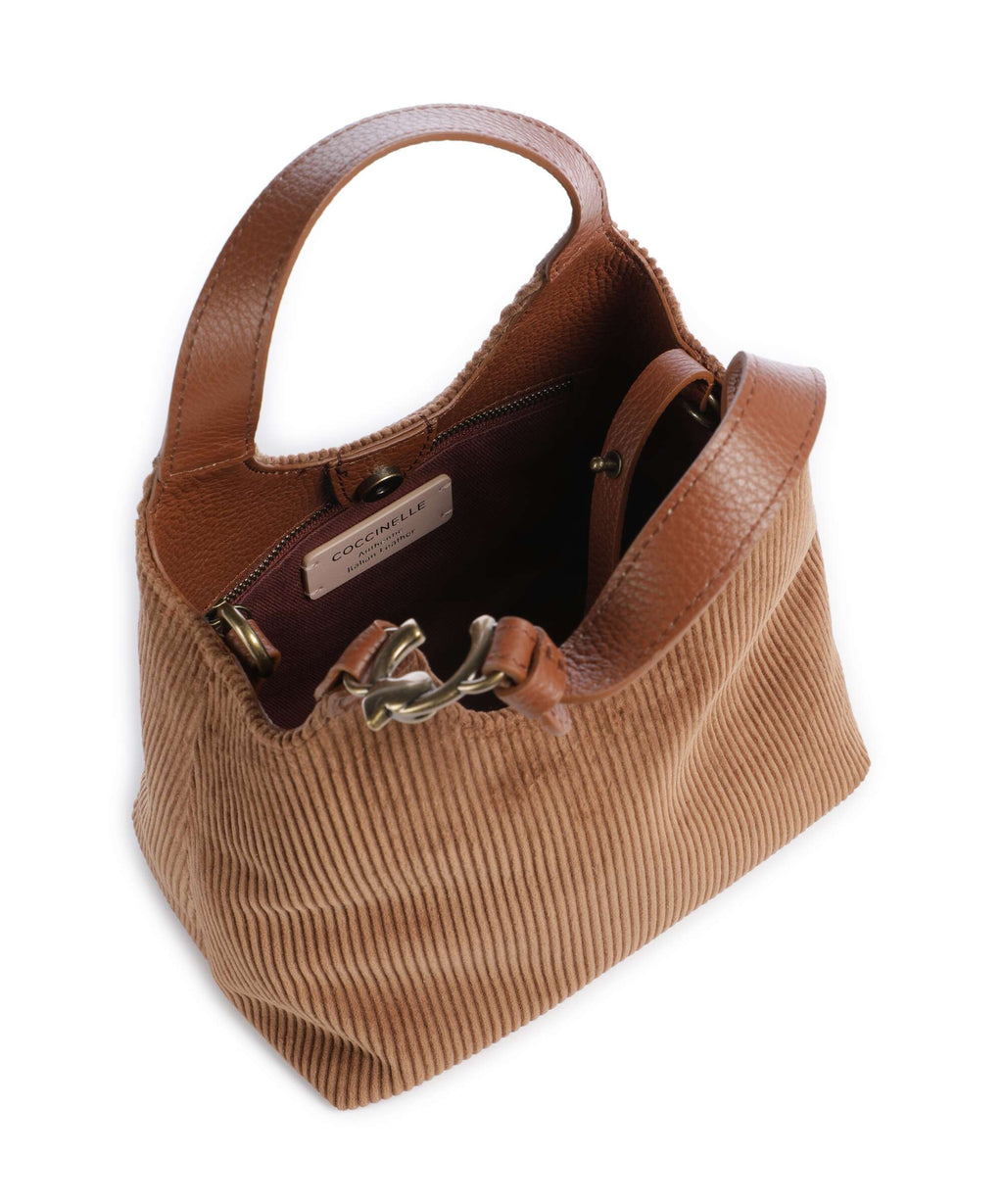 Coccinelle C-Easy Corduroy Handbag cognac