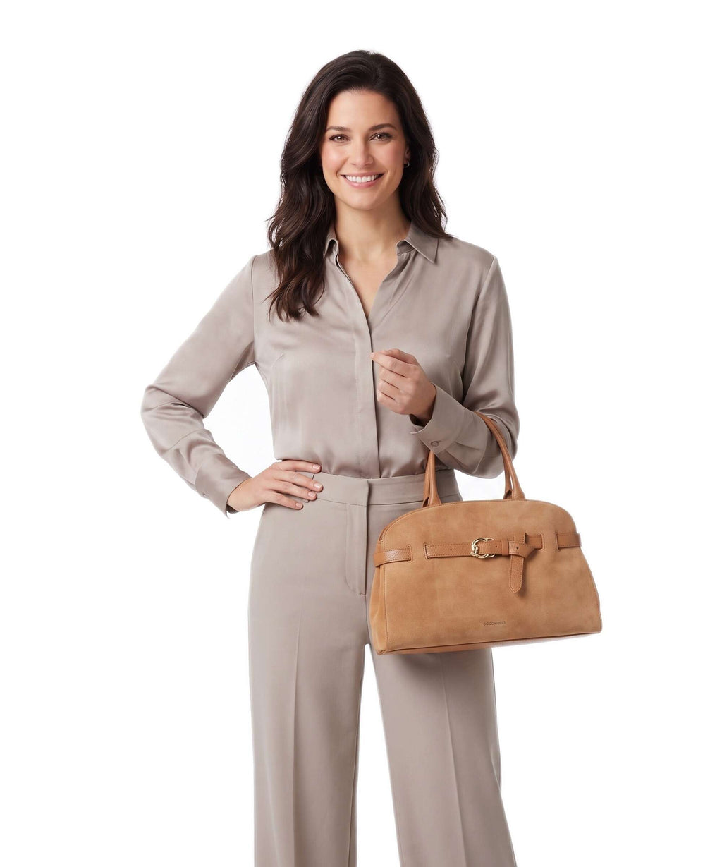 Coccinelle Sabine Suede Handbag robin