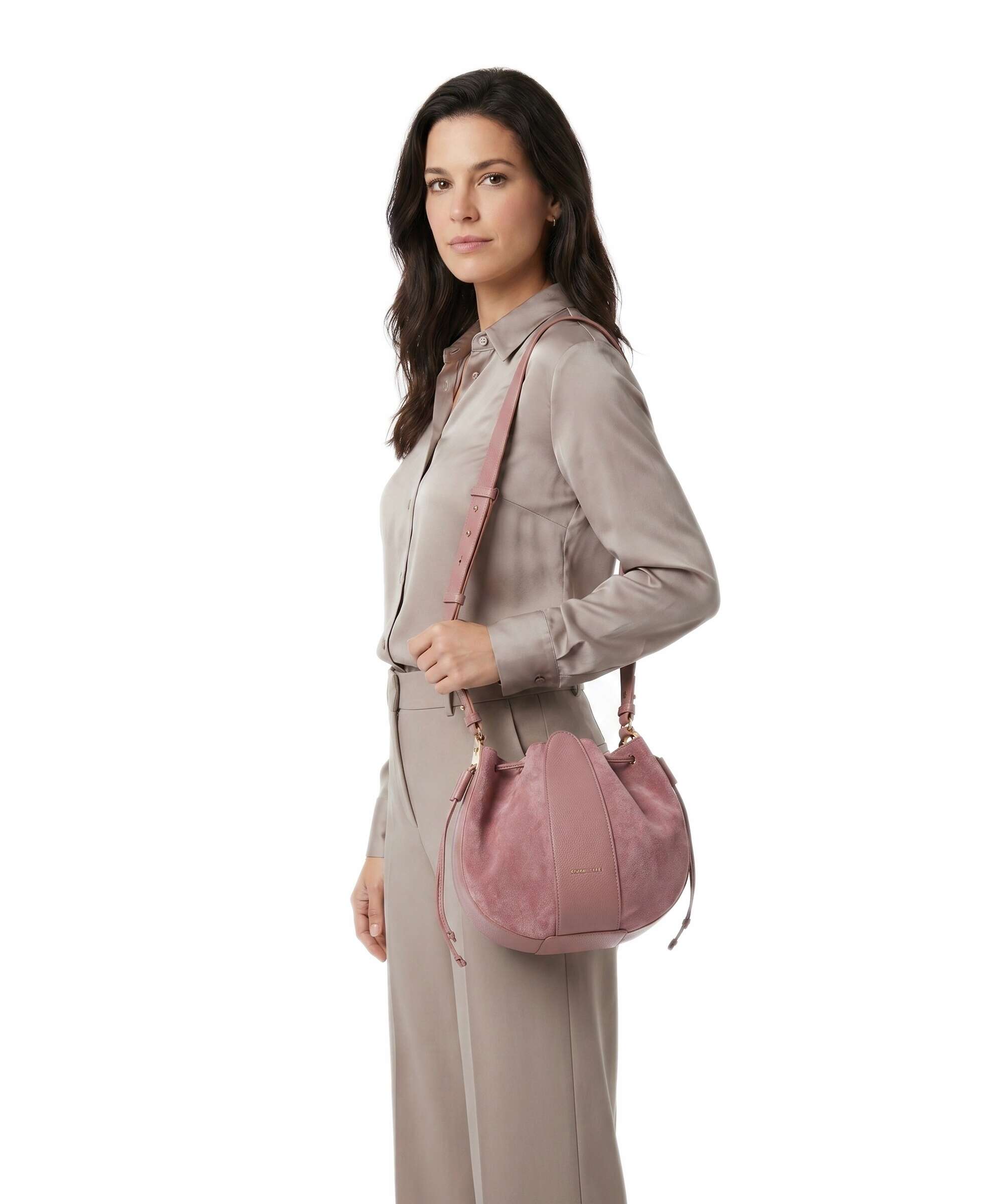 Coccinelle Boom Bucket bag winter rose