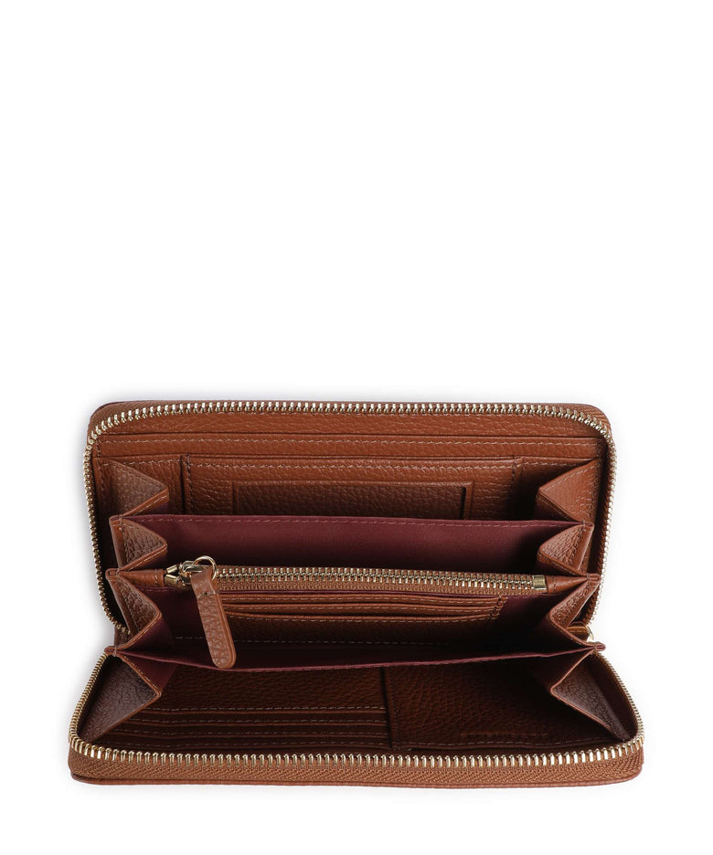 Coccinelle Metallic Wallet cognac