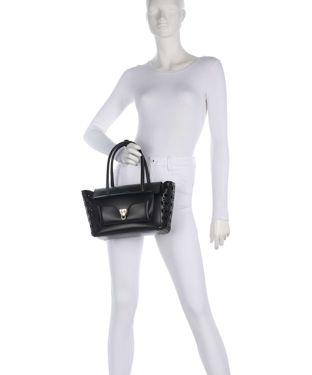 Coccinelle Beat Double Monogram Handbag noir