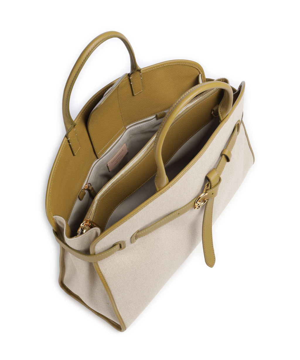 Coccinelle Sabine Canvas Handbag natural/seagrass