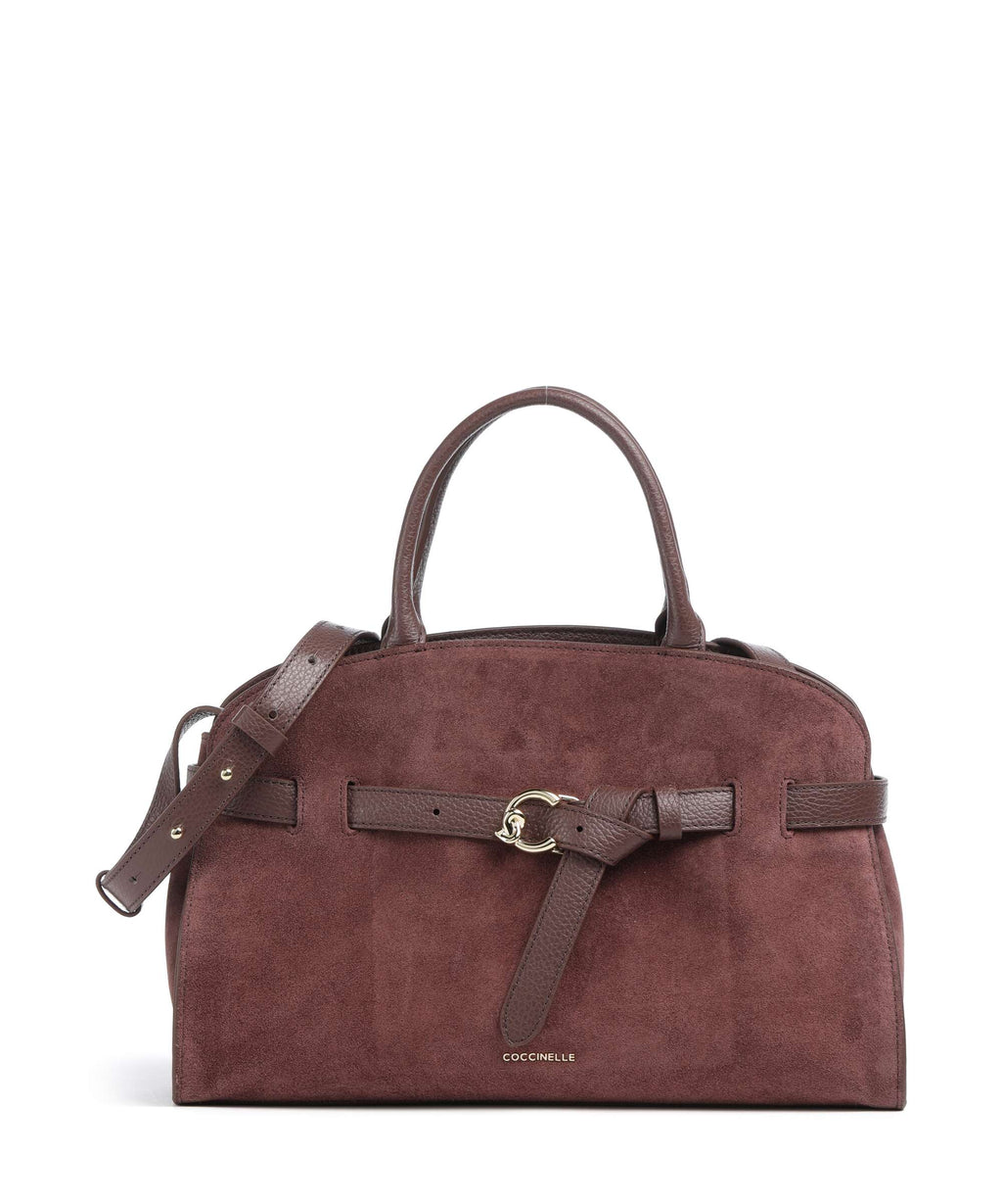 Coccinelle Sabine Suede Handbag berry