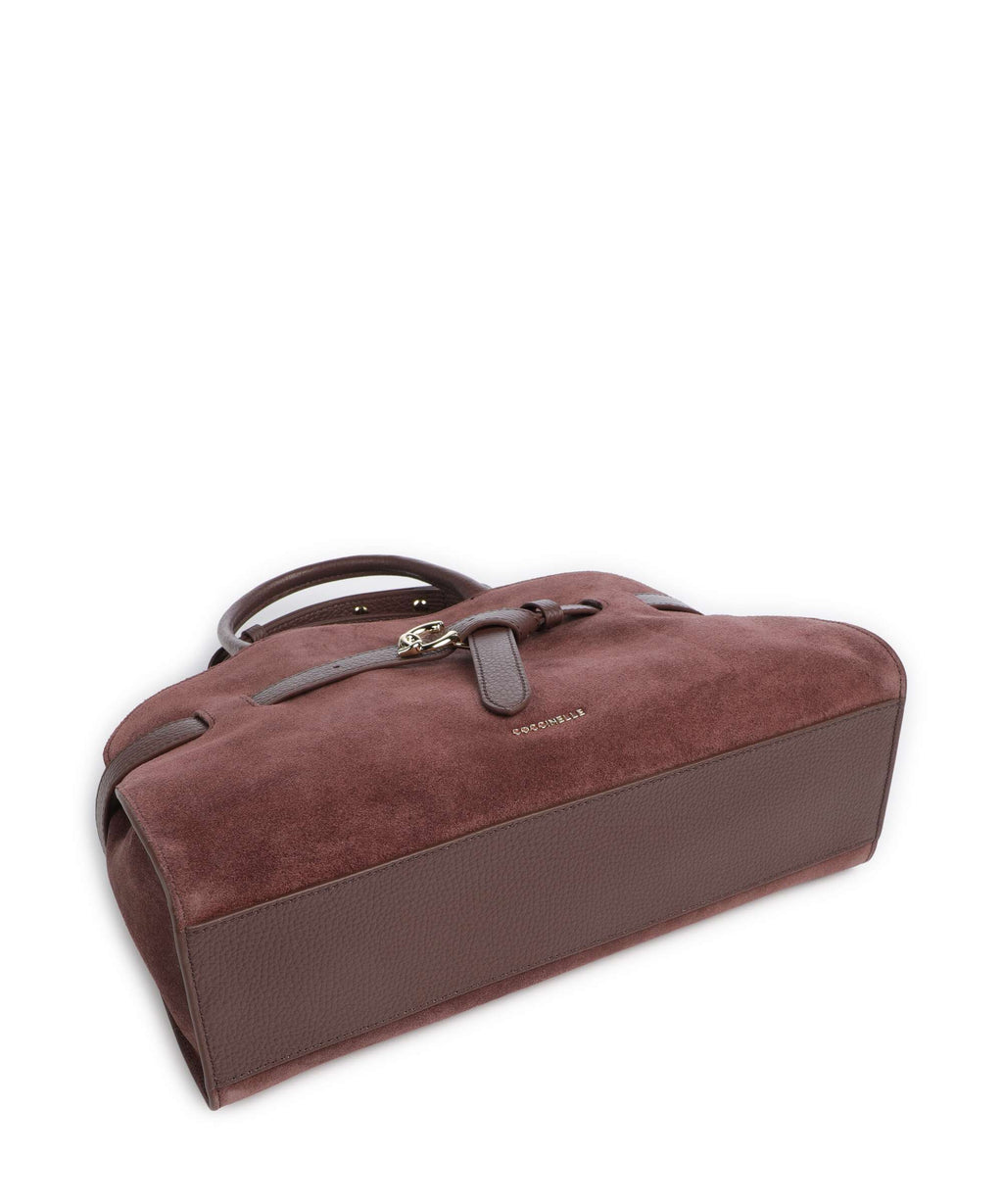 Coccinelle Sabine Suede Handbag berry