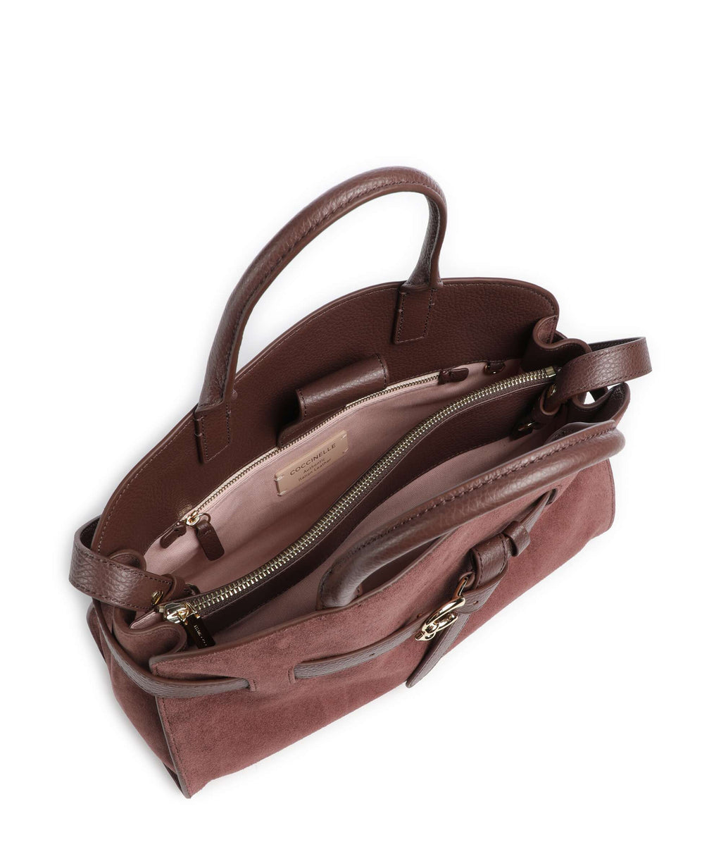Coccinelle Sabine Suede Handbag berry