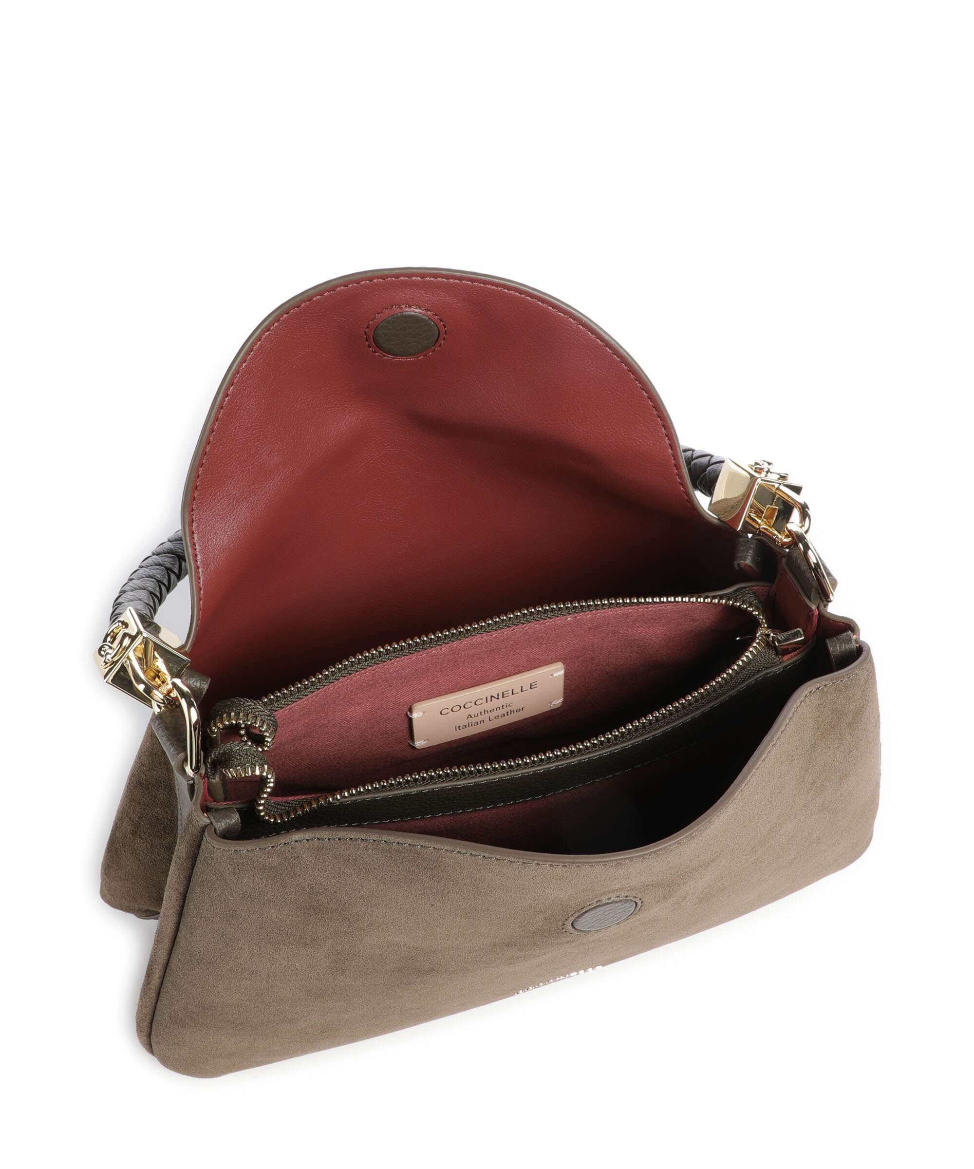 Coccinelle Tiggy Suede Shoulder bag fango