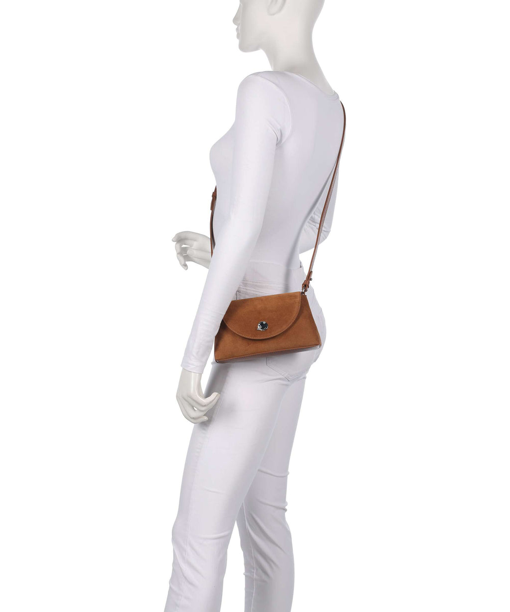 Coccinelle Nikla Suede Crossbody bag cognac
