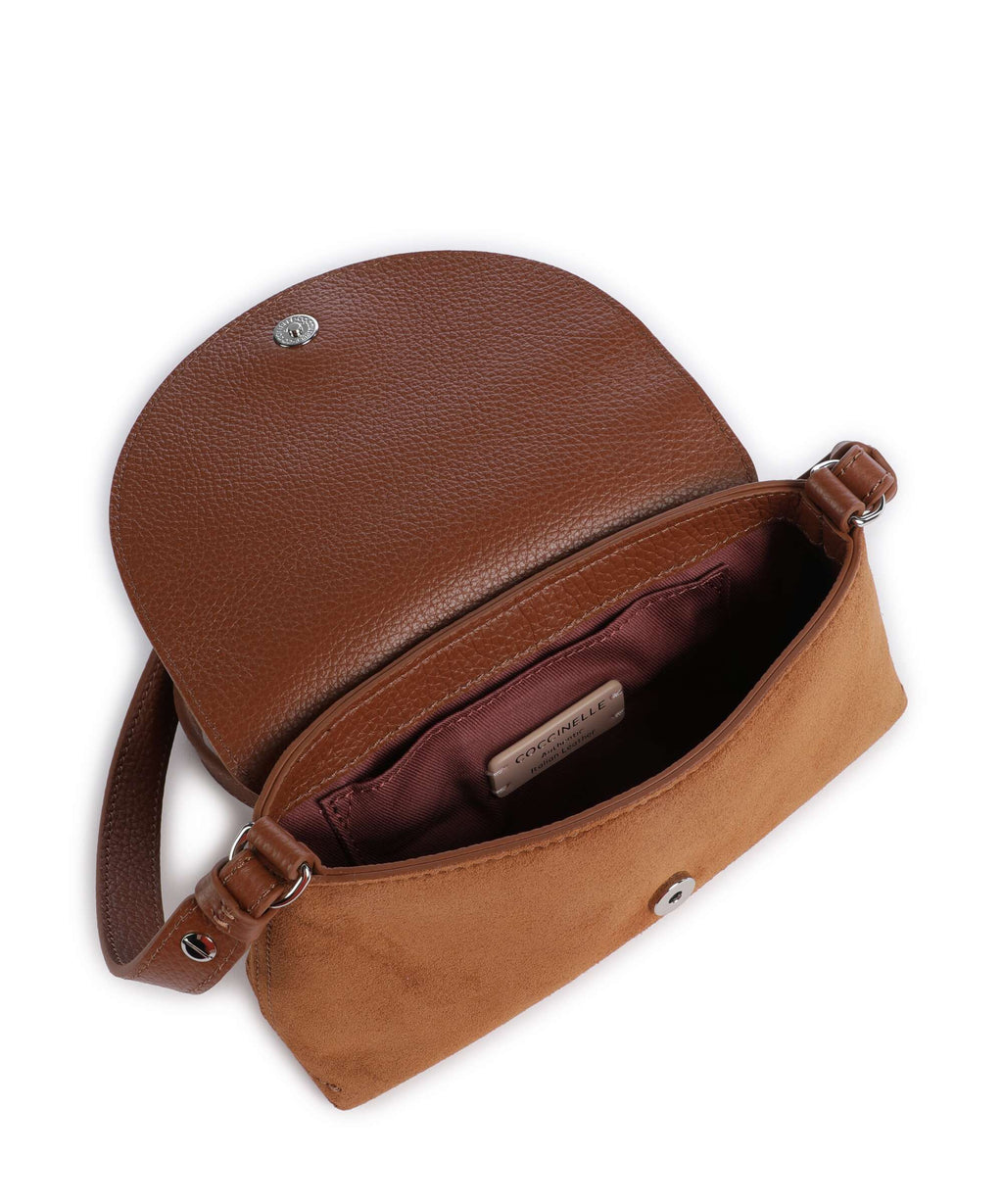 Coccinelle Nikla Suede Crossbody bag cognac