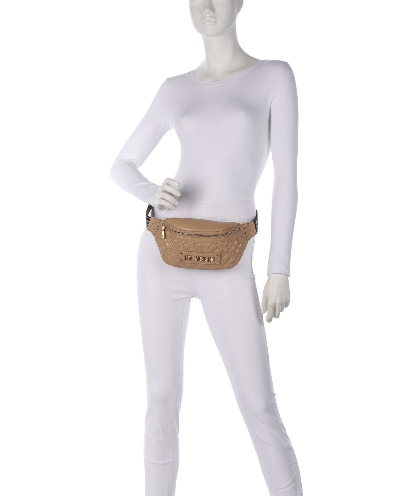 Love Moschino Quilted Fanny pack beige