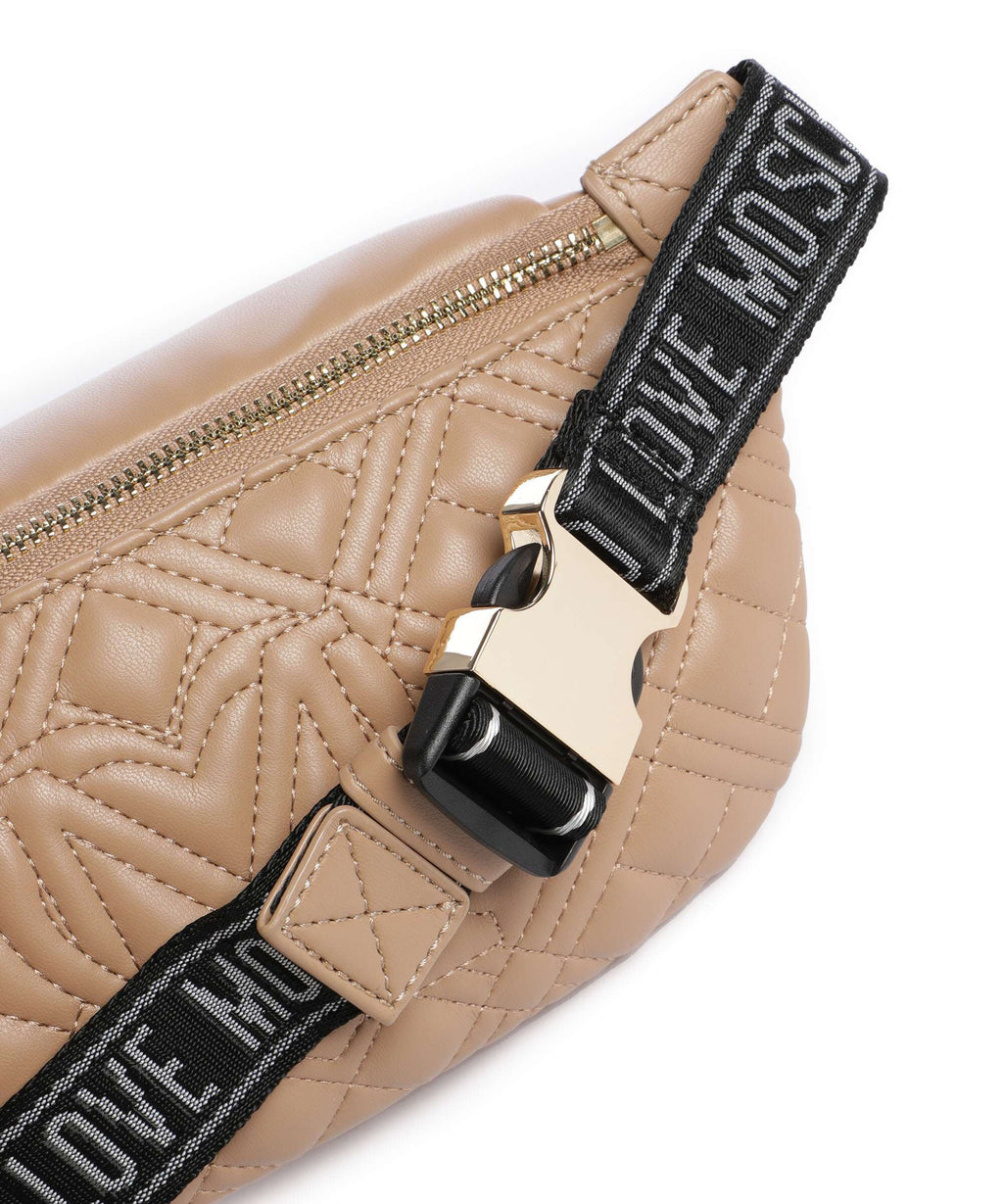 Love Moschino Quilted Belt bag beige