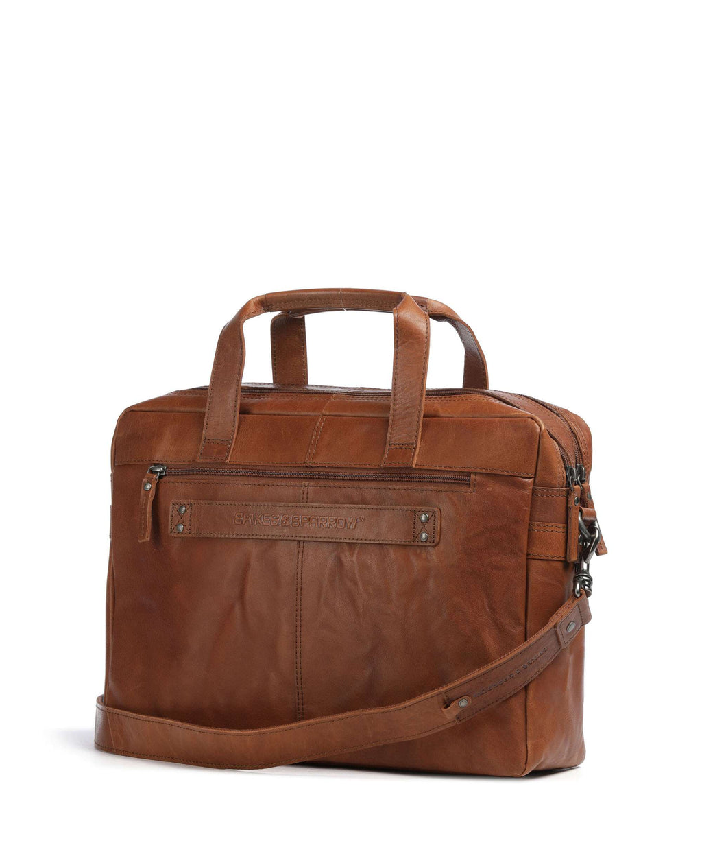 Spikes & Sparrow Bronco Colorado Briefcase brandy