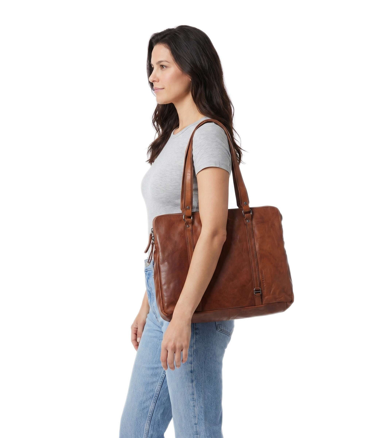Spikes & Sparrow Bronco Tote bag cognac