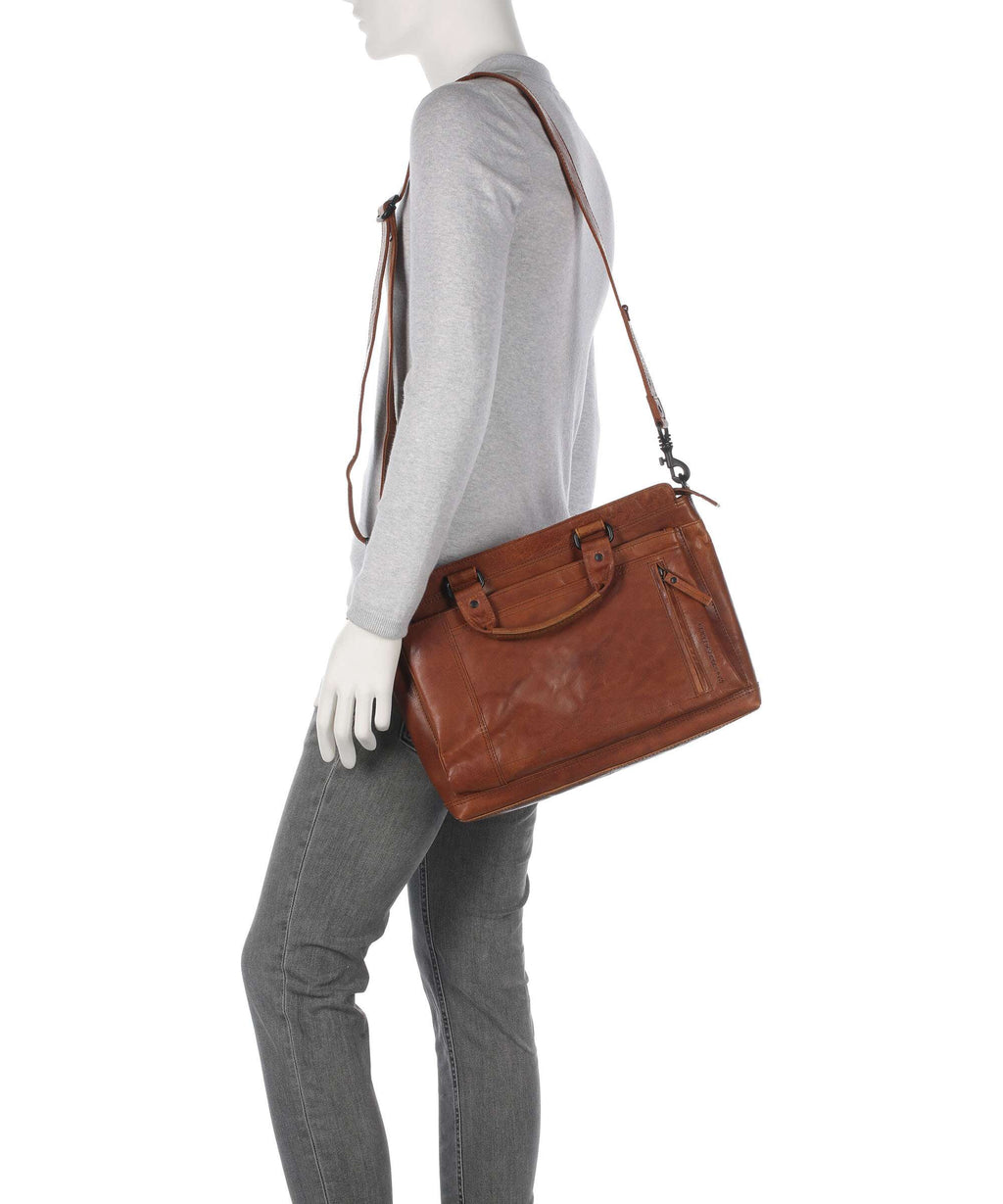 Spikes & Sparrow Bronco Bennie Briefcase brandy