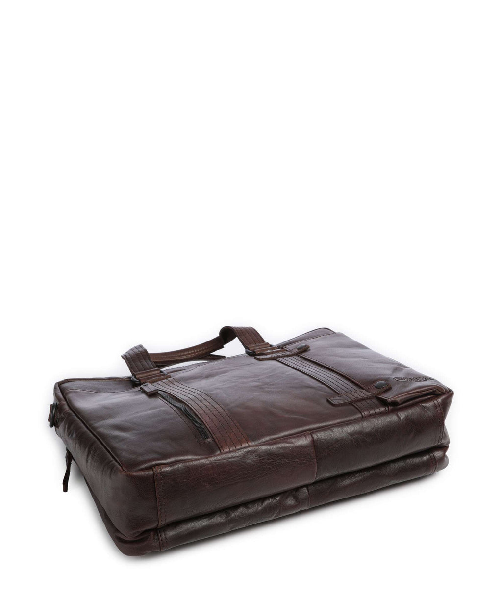 Spikes & Sparrow Bronco Dexter Briefcase dark brown