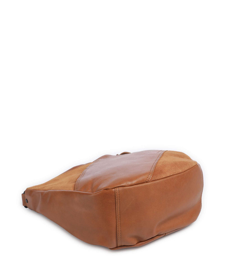 Spikes & Sparrow Suede Mix Natalia Hobo bag brandy