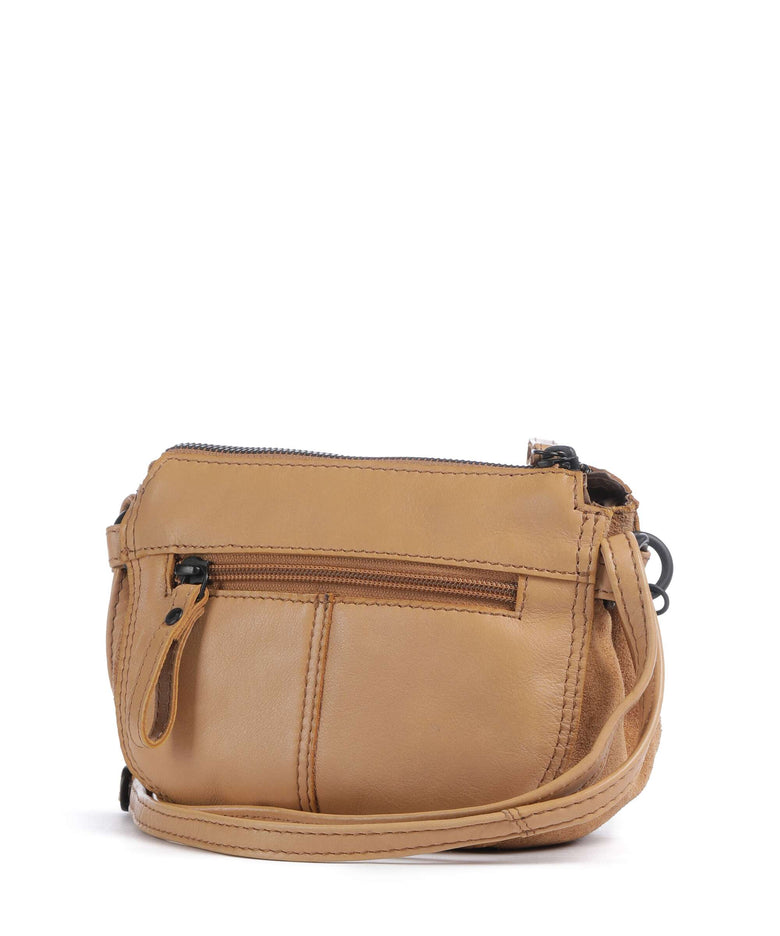 Spikes & Sparrow Suede Mix Delaine Crossbody bag camel