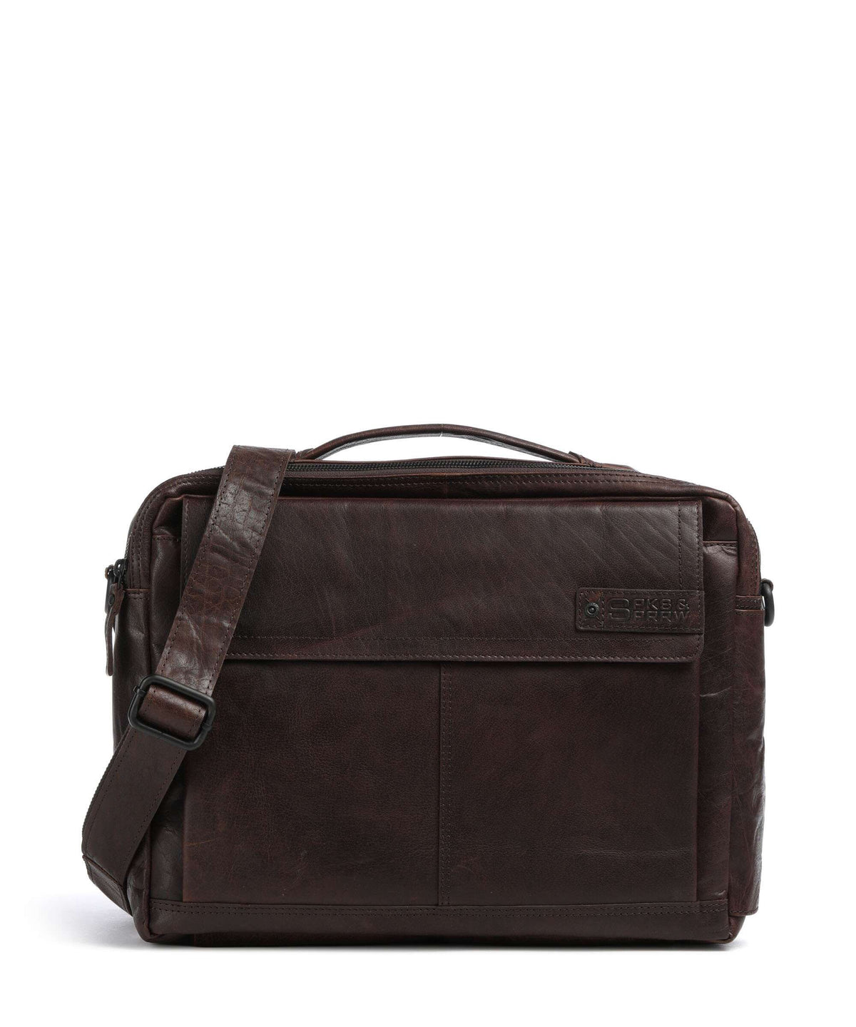 Spikes & Sparrow Bronco Henry Briefcase dark brown