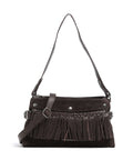 Spikes & Sparrow Suede Mix Madelon Shoulder bag dark brown